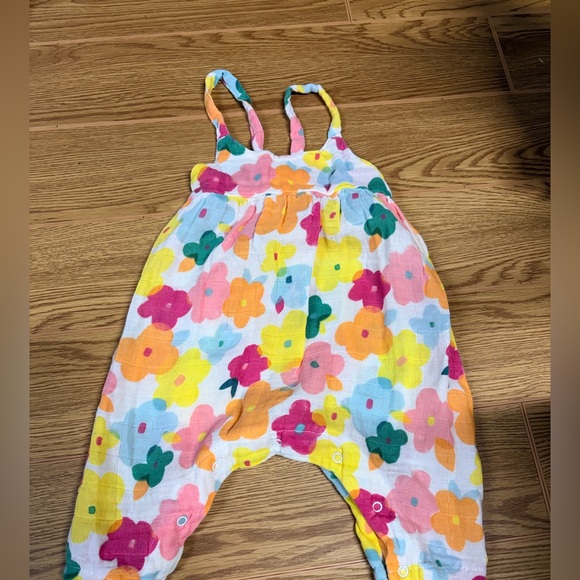 Angel Dear Other - Angel Dear Organic Cotton Muslin Floral Romper 3-6M